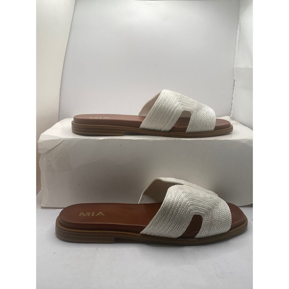 Women's Shoes MIA DIA Woven Slide Sandals MH2641 ROSE GOLD, Size 8M